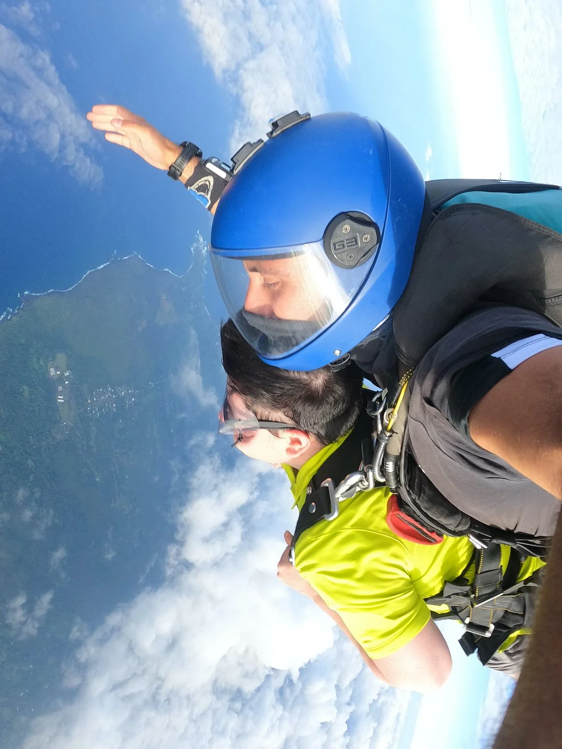 Stunning view while skydiving over Maui
